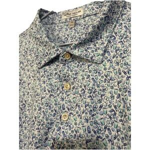 Peter‎ Millar Summer Comfort Men's XL Polo Shirt Geometric All Over Print
